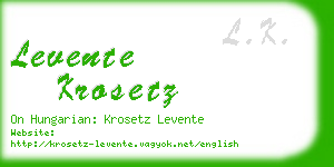 levente krosetz business card